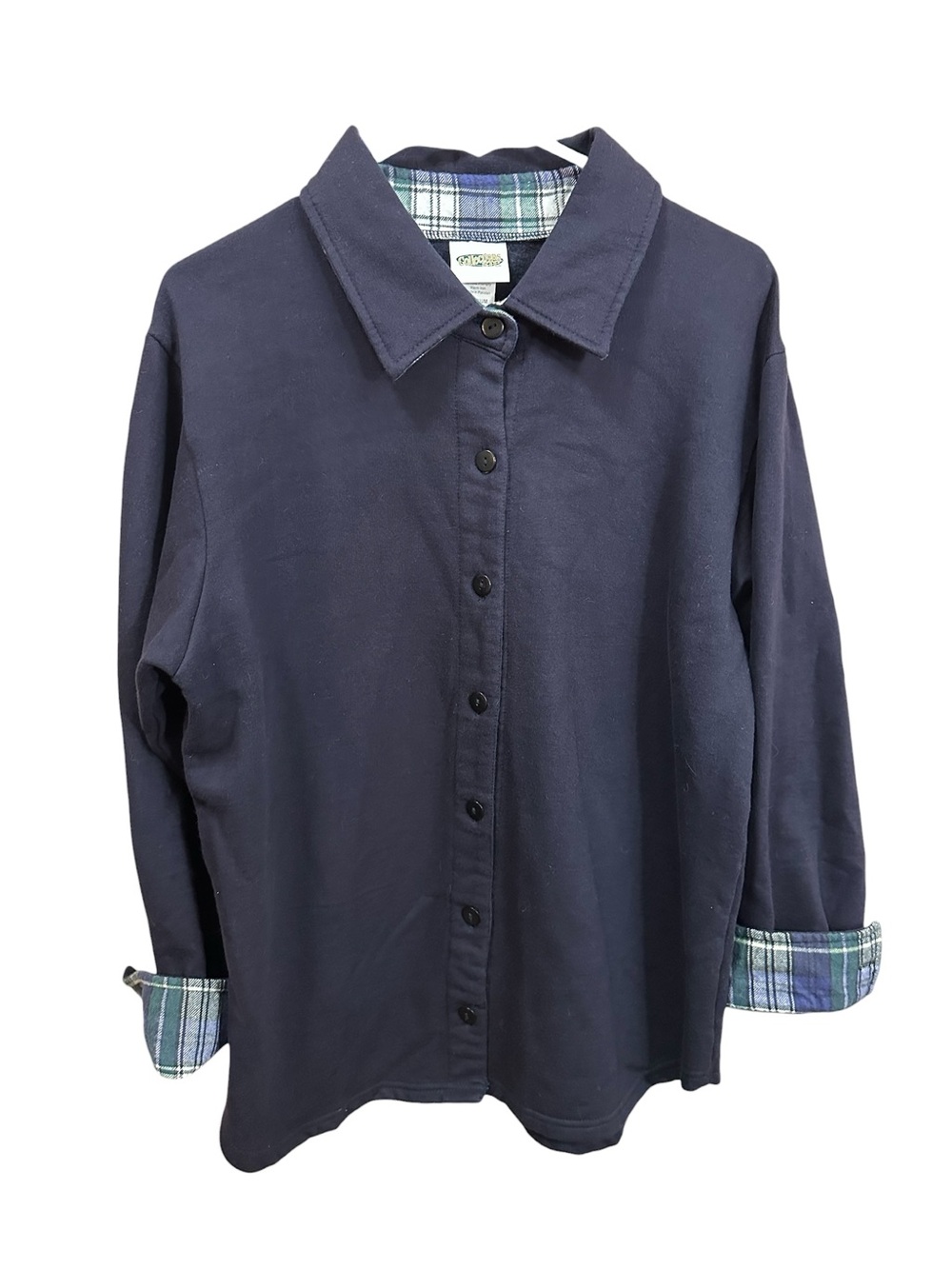 Collections Etc Navy Blue Button Up Shacket Medium